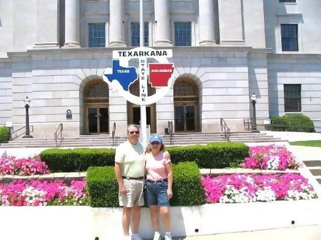 May

Post office with two zip codes straddling the border of Arkansas and Texas
Texarkana